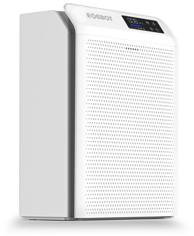 Air Purifiers for Home Bedroom Large Room Up to 2,330 Ft², Air Purifier with Washable Pre-Filter, HEPA Air Filter, Sleep Mode, Air Quality Monitor, Upgraded Air Cleaner for Pet Hair Dust, Matte White
