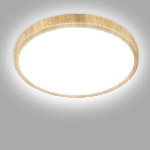 hepside Bathroom Light, 3000K/4000K/6500K 3 Color Temperature, Waterproof, Utility, Round, Modern, Flush Ceiling Light for Bulkhead, Kitchen, Bedroom, Hallway and Lounge