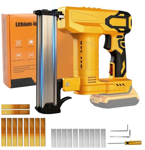 Akku Tacker Nagelpistole für Dewalt 20V, 18GA Elektrotacker Elektronagler Verstopfungssicher 2 in 1 Elektrische Nagelpistole mit 2000 Nägel, Klammern Tackerpistole Nagler Elektronagler