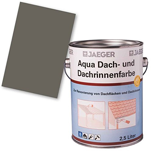 JAEGER Aqua Dach- und Dachrinnenfarbe zementgrau 2,5 l witterungsbeständig UV-lichtbeständig