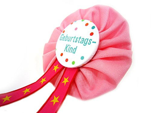 AnneSvea Orden - Geburtstagskind Deko Geburtstag Birthday Button pink Sterne Geschenk Anstecker