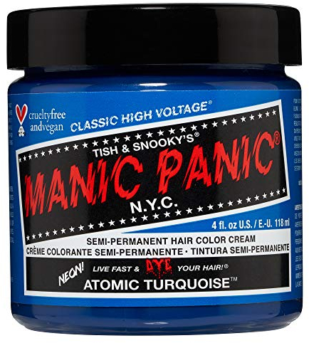Manic Panic Atomic Turquoise Classic Creme, Vegan, Cruelty Free, Semi Permanent Hair Dye 118ml