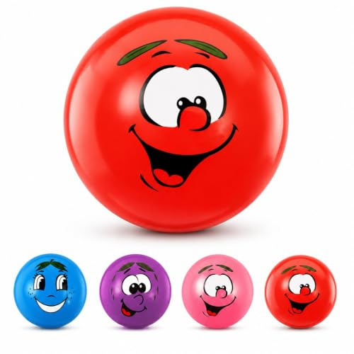 Henbrandt 20cm Fruity Scented Bouncy Ball, Smiley Kids Garden Toy | 20cm inflated PVC ball, fruity scent, smile face, random colour, kids party bag, garden toy, supplied flat