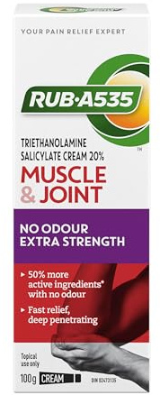 RUB A535 ULTRA STRENGTH NO ODOUR CREAM For Deep Penetrating Relief of Muscle, Joint & Arthritic Pain 100 g