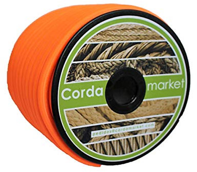Cordamarket 10mm Élastique Mixte, Orange Fluo, 25mts