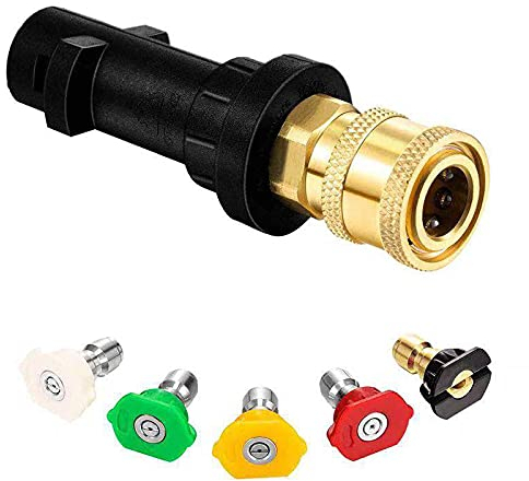 Hochdruckreiniger Pistole Adapter 6,35 mm Sprühdüse Spitzen Sets Messing Buchse Schnellverbinder für Kärcher K2 K3 K4 K5 K6 K7
