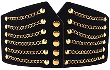 Diyafas Rivetto Cinture a Vita Larga per Donna Abito Cinture Decorative Elastica Corsetto