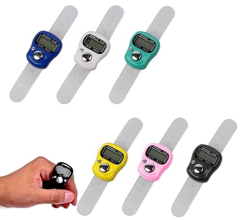 Rundenzähler Digital,Mini Finger Counter,Handzähler Elektronisch,Finger Counters,Digitale LED-Finger-Clicker,Elektronische Finger Zähler,Fingerzähler,Manueller Zähler,Mini-handzähler (6 Farben)