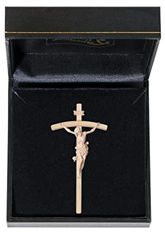 OVUNQUE PROTEGGIMI Crocifisso Piccolo in Legno cm 8x4 in Legno Rifinito a Mano in Val Gardena (naturale)