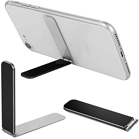 Giantree Ultradünner Handy-Ständer, Faltbare Unsichtbare Halterung für die Rückseite des Telefons Mini Phone Kickstand Handy-Ständer für Schreibtisch Kompatibel mit den Meisten Handys (Schwarz)