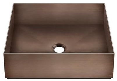 Gessi 316, Lavabo de sobremesa de acero inoxidable 400x400mm, 54605, Color: PVD cepillado de cobre