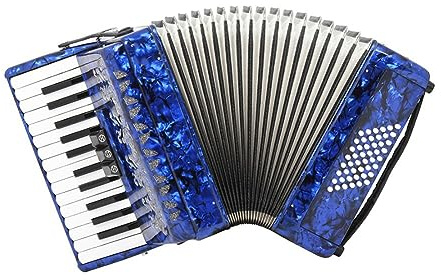HDYNUZ Acordeones, 26 Teclas 48 acordeón bajo Instrumentos de Teclado Acordeón para Principiantes Adultos Actuación en el Escenario con Correas Ajustables Bolsa de Almacenamiento (Color : Blue)