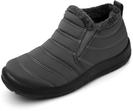 Scecocrs Winter-Schneestiefel für Damen, mit Fell gefütterte, rutschfeste Stiefeletten, wasserdichte Stiefeletten zum Hineinschlüpfen, warm