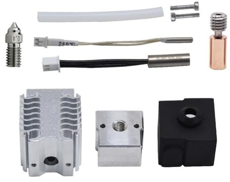 Lbvzxkad Para -V3 SE Kit de Boquilla Hotend Tubo Bimetálico + Boquilla Chapada en Cobre 0,4mm 24V 40W Kit de Extrusora de Bloque Calefactor Hotend