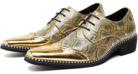 JHYUUKAU Chaussures Oxford À Bout Golf pour Hommes Brogues Formelles Mariage Affaires