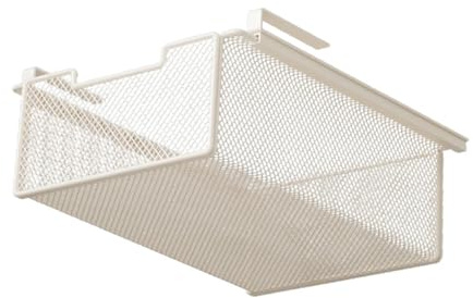 SZLIFE Organisateur de Sous-Vêtements Sous étagère, Organisateur de Rangement, Panier de Tiroir Coulissant Suspendu pour Armoires, Maille Métallique Panier de Rangement pour Cuisine, Penderies, Blanc