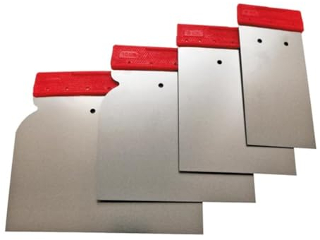 Toolland Cuchada de masilla, set, 4 piezas, mango de plástico