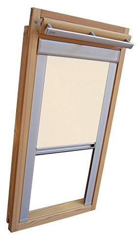 Hochwertiges Verdunkelungsrollo Rollo mit Seitenschienen für Velux DKL-EP GGL,GPL,GHL,GTL 608 creme // Verdunkelungsrollo/Verdunkelungs-Rollo/Fensterrollo