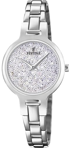 Festina Orologio Donna Analogico Acciaio Inossidabile 316L Argento - Quarzo - Vetro minerale alta resistenza - Impermeabile 5 ATM - Special Prices F20379/1