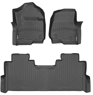 WeatherTech Custom Fit FloorLiners for Ford Super Duty, Super Duty, Super Duty - 1st & 2nd Row (441012-1-3), Black