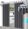 Outdoor Vorhang 2er Set Schlaufengardine 220 x 155 cm Gartenlauben Balkon-Vorhänge Gardinen Verdunkelungsvorhänge mit Schlaufen, Wasserdicht, für Pavillon Strandhaus (2 Panele) Graphit [129]