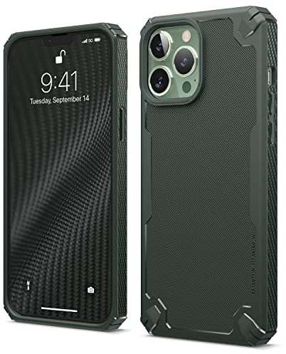 elago Armor Case Compatible with iPhone 13 Pro Max (6.7), Heavy-Duty Protective Case, Premium TPU, Carbon Fiber Texture, Tough Rugged Design, Full Body Protection, Shockproof Cover (Dark Green)
