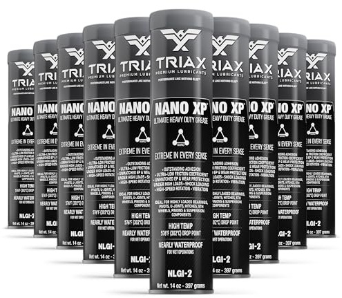 TRIAX Nano XP Grasso Ultra Heavy Duty, Completamente Sintetico con Nano Fullerene, Punto di Goccia >330°C, Carico EP Estremo. Per Cuscinetti ad Alta Temperatura, Telaio/5a Ruota, Applicazioni Marine