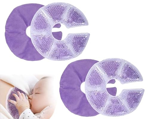 3in1 Kühlkissen & Wärmekissen für die Brust und Stillzeit, Kühlpads Brust Stillen, Entspannend, Milchflussanregend, Brusttherapie, Thermopads 2 Stück mit 2 Stück Weicher Stoff Zurück Fleece
