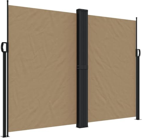 vidaXL Seitenmarkise, Sichtschutz Ausziehbar, Windschutz Sonnenschutz für Garten Balkon Terrasse, Seitenrollo Seitenwandmarkise, Taupe 180x1200cm