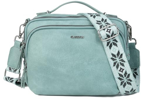 Gladdon Piccola Borsa a Tracolla da Donna con 3 Scomparti Capienti, Cinghie Regolabili e Rimovibili in Tessuto Jacquard