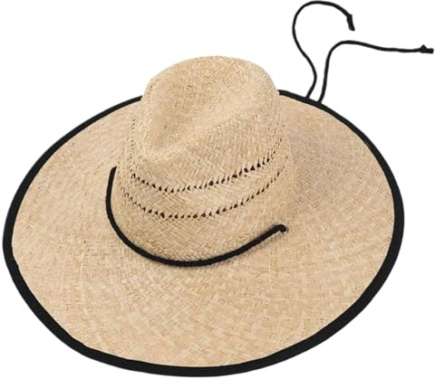 Sombrero de Paja, protección Solar Gombado de Paja de ala Ancha, Sombrero de Sol de Paja Tejida Transpirable con Correa Ajustable, Elegantes Sombreros de Paja para Hombres Mujeres