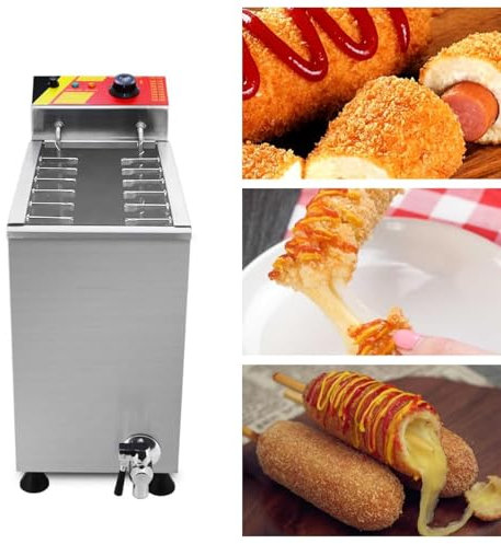 YJFEDCC Friggitrice A Bastoncino per Hot Dog Disegnata, Friggitrice A Bastone per Cani al Formaggio, Macchina per Hot Dog, Friggitrice per Cani A Base di Mais, Friggitrice Elettrica Bastone