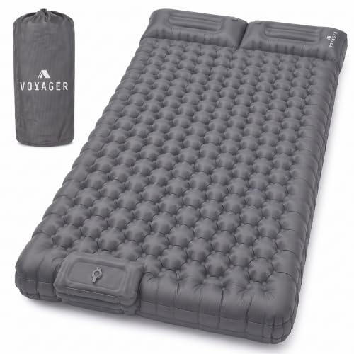 Voyager Double Ultralight Sleeping Pad, Durable 40D Nylon + TPU, Self-Inflating Camping Mat, Compact Inflatable Mattress for Camping, Hiking, Backpacking, Air Mats with Carry Bag, Sleeping Mats