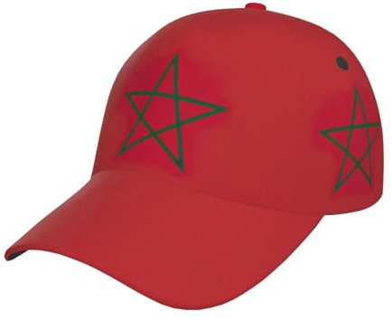 XTYGETY Marockos flagga tryck baseballkeps för män sol topphatt andas personlig justerbar lastbilskeps ledig svart, Svart, one size