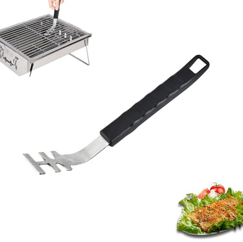 Pince à Grille en Acier Inoxydable - Poignée Anti-Chaleur 28 cm pour Grilles Acier/Fonte, Accessoire Universel Barbecue Jardin et Camping