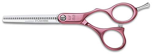 3 Claveles Duraluminio - Forbici per modellare per parrucchieri, 5.5, colore rosa
