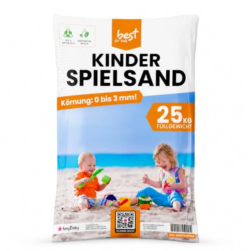 4myBaby GmbH Best for Garden 25 kg de Arena de Cuarzo para Caja de Arena Decorativa con Certificado de (75 kg)
