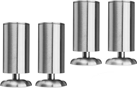La Vane 8 / 20cm Metall Möbelfüße, 4er Set Edelstahl Tischbeine Schrankfüße mit Gummimatte für Schrank Sofa Küche Regal