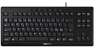 CHERRY STREAM KEYBOARD TKL, Teclado con Cable sin Teclado Numérico, Distribución de Teclado Pan Nordic (QWERTY), Teclas Silenciosas, Experiencia de Tecleo Única, Negro