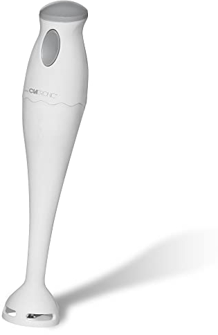 Clatronic Pürierstab | Stabmixer | 180 Watt | Edelstahl Messer | Rührstab | Babynahrung, Suppe, Smoothies, Püree, Sauce | mit 500 ml Mixbehälter | SM 3577 weiß