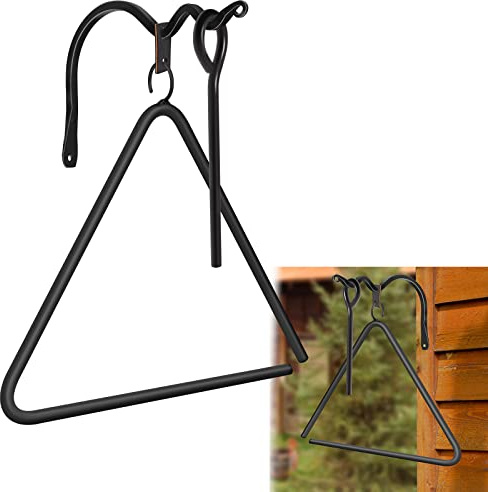 12 Inch Outdoor/Indoor Triangle Dinner Bell with Striker & Wall Mounts