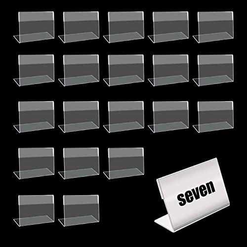 Prix Porte Etiquette ​Supports, Acrylique Transparent ETiquettes, Porte Étiquettes Prix, 20 Pièces Affichage du Signe Porte-cartes,Supports D'Affichage Transparents pour Étagère,Marchandises (6x4cm)