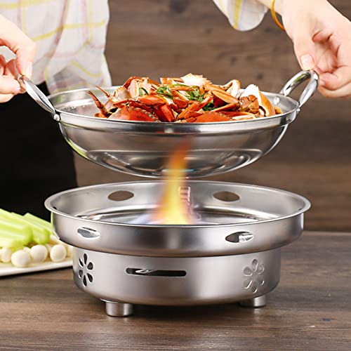 Campingkocher Spirituskocher für Innenräume Kochen Ohne Strom, Edelstahl Spirituskocher Mit Topf, Camping Kocher Blackout Vorsorge Teelichter Teelichtofen Für Innenraum (Spirituskocher24cm+Töpfe)