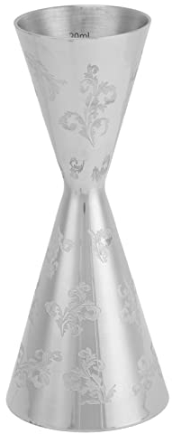 Jigger in Acciaio Inossidabile, Jigger Doppio con Misure All'interno Jigger Durevole per Strumento di Misurazione Jigger Bartending Cocktail Bar (30 ml 60 ml)