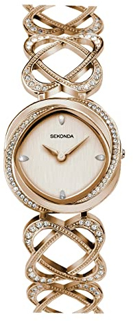 Sekonda Hidden Hearts Ladies 29mm Quartz Watch in Rose with Analogue Display, and Rose Gold Alloy Strap 40509