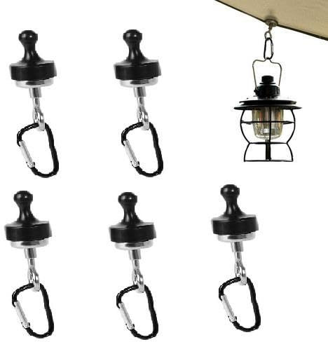 PW TOOLS Magnetic Hook for Canopy, 1/2/5 Tent Hooks - Strong Indoor Outdoor Magnet for Camping, Fridge, Garage