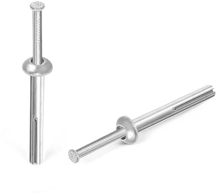 1/4 x 3 Hammer Drive Nail in Anchors, Cement Hammering Anchors, Zinc Alloy, 50 PCS
