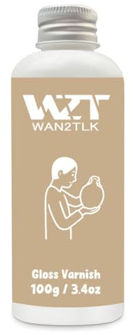 WAN2TLK 100ml Air Dry Clay Glaze, ton glasur ohne brennen, tondicht für lufttrocknenden ton, wasserdicht, kratzfest, Farbloser Varnish mit glänzende Effekt für Töpferei (glänzende klarlack)