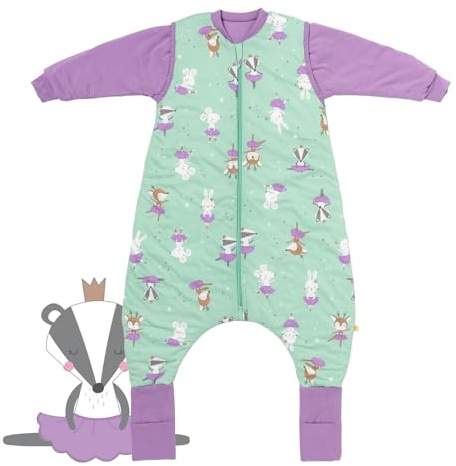 Slumbersac Sacco nanna con piedini bambini 2.5 Tog 100 cm Ballerina I Sacco nanna con gambe per dimensione del corpo 100-110 cm | Sacco nanna maniche rimovibili