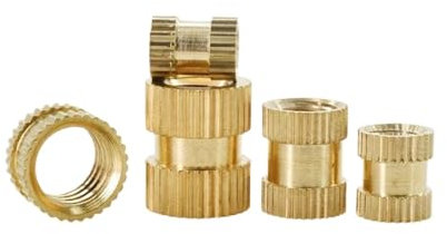 Einpressmuttern Hot Melt Muttern Messing Heat Set Einsatz Mutter Gewinde gerändelte Einbettung Kupfer Mutter for Befestigung 3D-Drucke M2 M2,5 M3 M4 M5 M6(M4x4x6 (50Pcs))